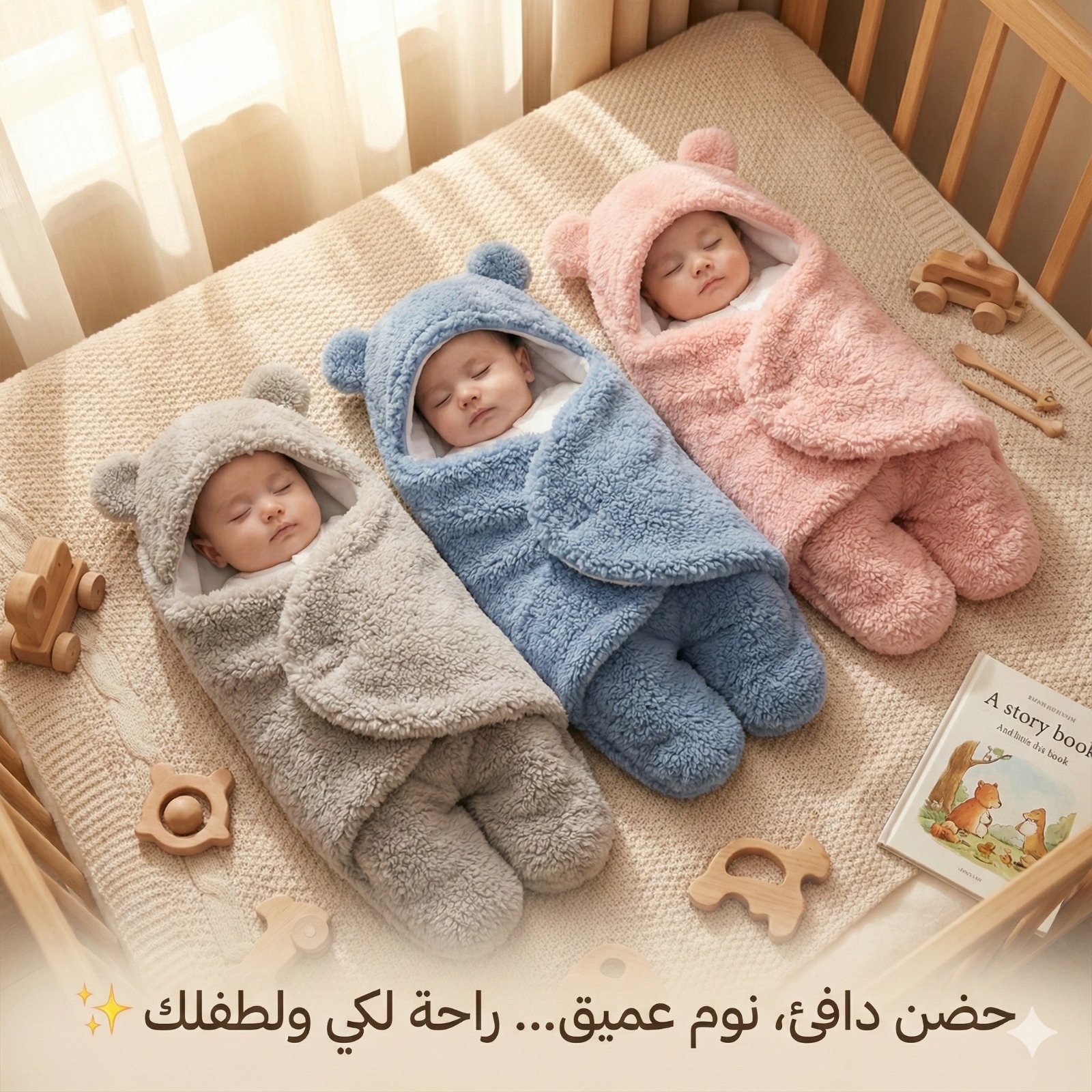 بطانية الدبدوب الدافئة - كوفر شتوي دافئ بآذان الدبدوب للأطفال 🧸❄️
